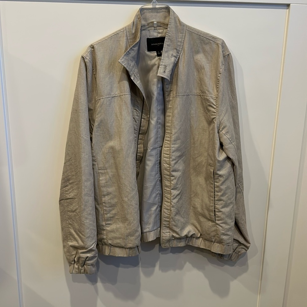 Men’s linen blend jacket, beige, large
